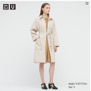 Uniqlo WOMEN OVERS U COTTON LONG COAT  *NATURAL* M